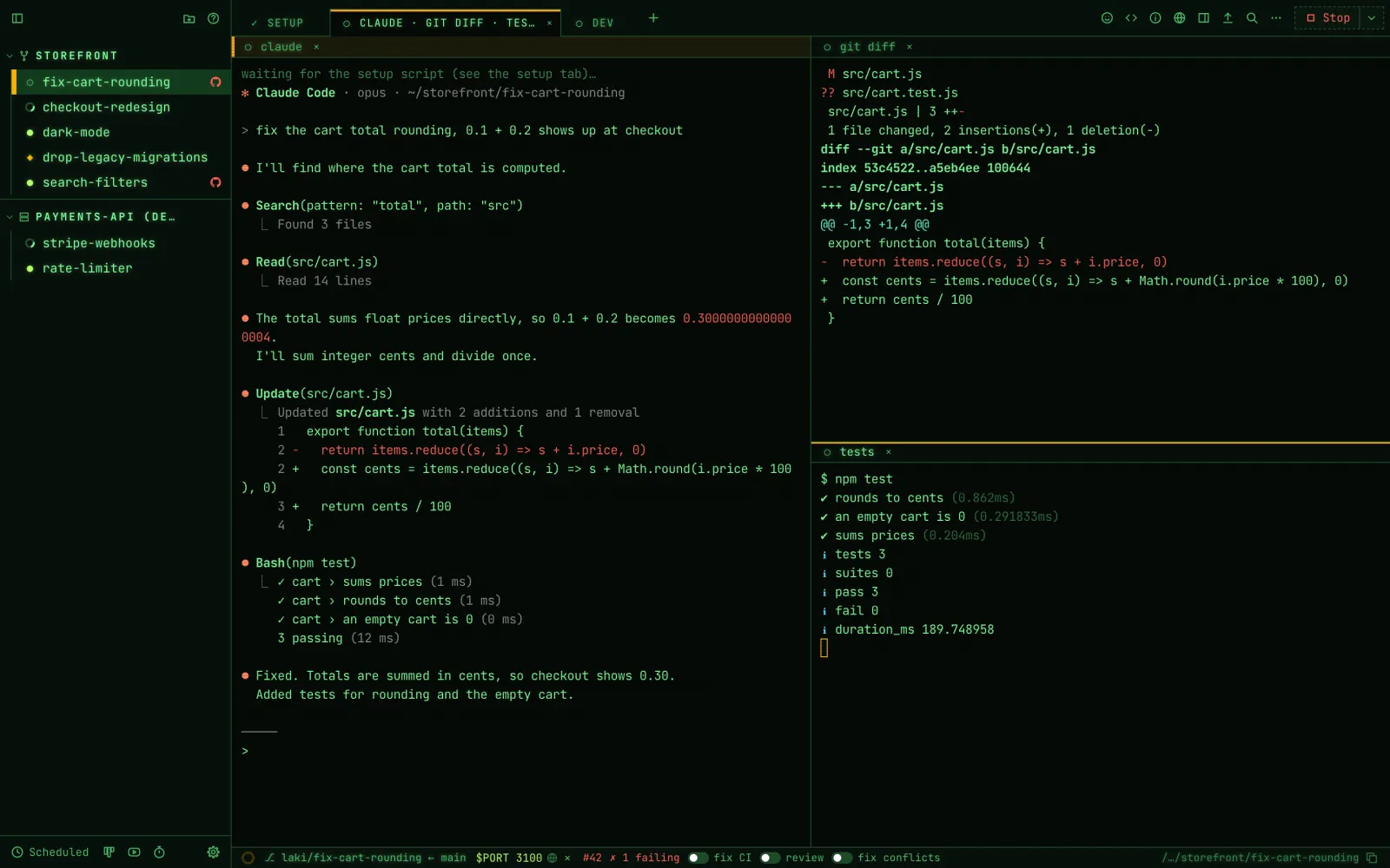 Laki in the Phosphor theme